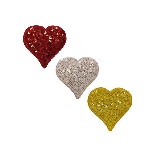 Hartje met paillettenset van 3